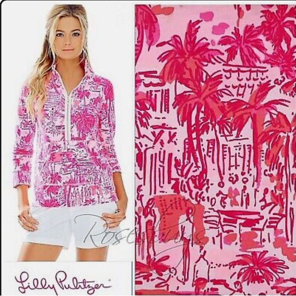 Lilly Pulitzer Skipper Popover Xs in Paradise Pink Rule Breakers Toile - Picture 2 of 8